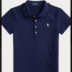 NEW!! Polo Ralph Lauren girls Navy Polo Shirt with White Pony